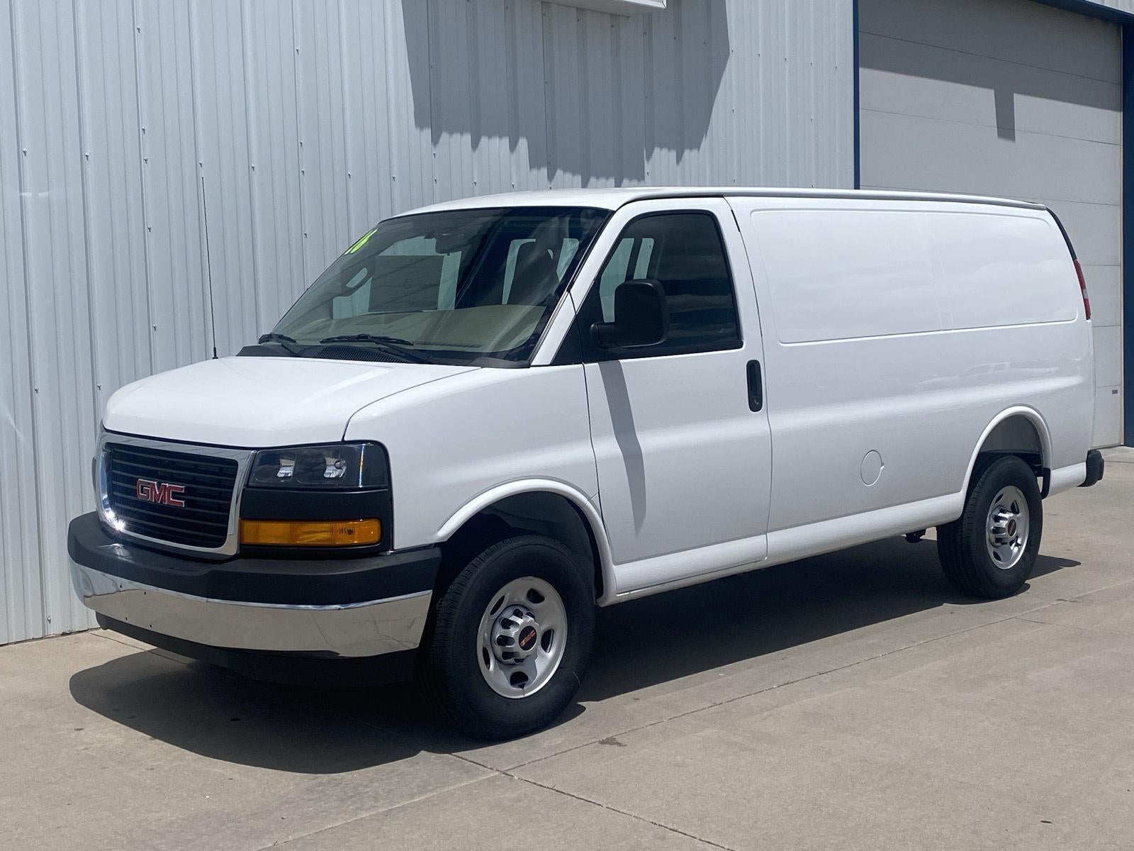 2026 GMC Savana Cargo Work Van in Summit White — front three-quarter view